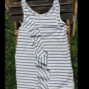 Zara Girl jersey dress white and blue  size 13-14